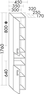 BB Hochschrank (HS 3032) Sys30, 320x300x1760, PG1