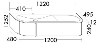 BB MG-Waschtisch+WTU (SFZR122) Lavo2.0, 495x1220x252, PG1