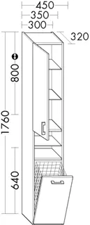 BB Hochschrank (HS 3542) Sys30, 320x350x1760, PG1