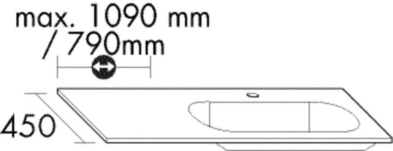 BB Migu-Waschtisch-Verl M3 (MWES999) Sys30, Alpinweiss