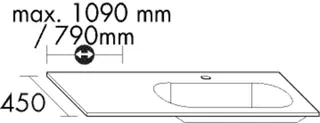 BB Migu-Waschtisch-Verl M3 (MWES999) Sys30, Alpinweiss