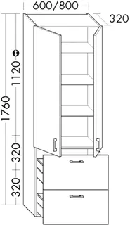 BB Hochschrank (HSBC080) Sys30, 320x800x1760, PG3