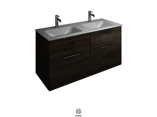 BB Glas-Waschtisch inkl. WTU (SEYY122) Eqio, 490x1220x615, Lack Matt – Bild 2