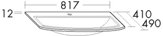BB Keramik-Waschtisch (KBAV081) Sys30, 490x817x12, Alpinweiss