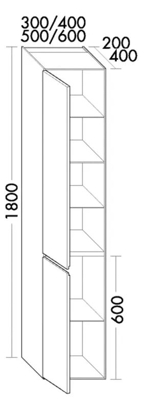 BB Hochschrank (HSNM040) rc40Solitaire, 400x400x1800, PG1