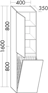 BB Hochschrank (HSQW040) Sinea1.0, 350x400x1600, PG1