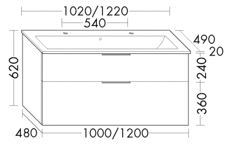 BB Keramik-WT+WTU (SHBV102) Eqio, 490x1020x620