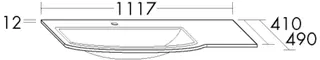 BB Keramik-Waschtisch (KBAV111) Sys30, 490x1117x12, Alpinweiss