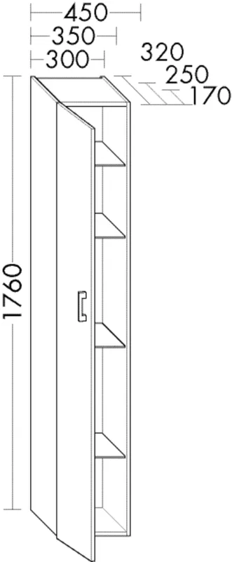 BB Hochschrank (HSCN045) Sys30, 320x450x1760, PG1