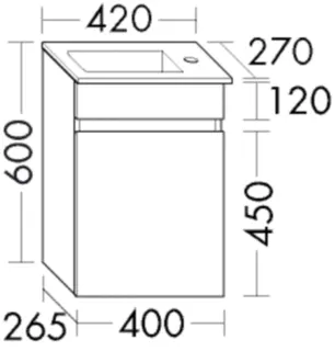 BB MG-Waschtisch+WTU (SGIE042) Lin20, 270x420x600, PG2