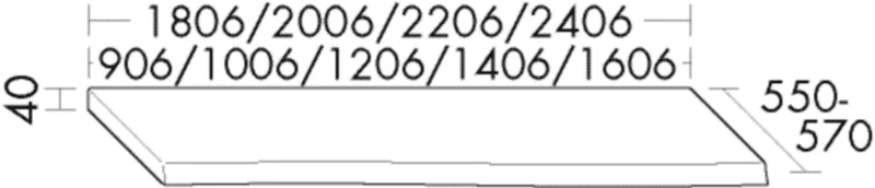 BB Konsolenplatte (WPDR100) Sys30, 550x1006x40, KPF Massiv