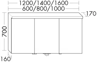 BB Spiegelschrank (SPQL120) Sys30, 170x1200x700, PG2