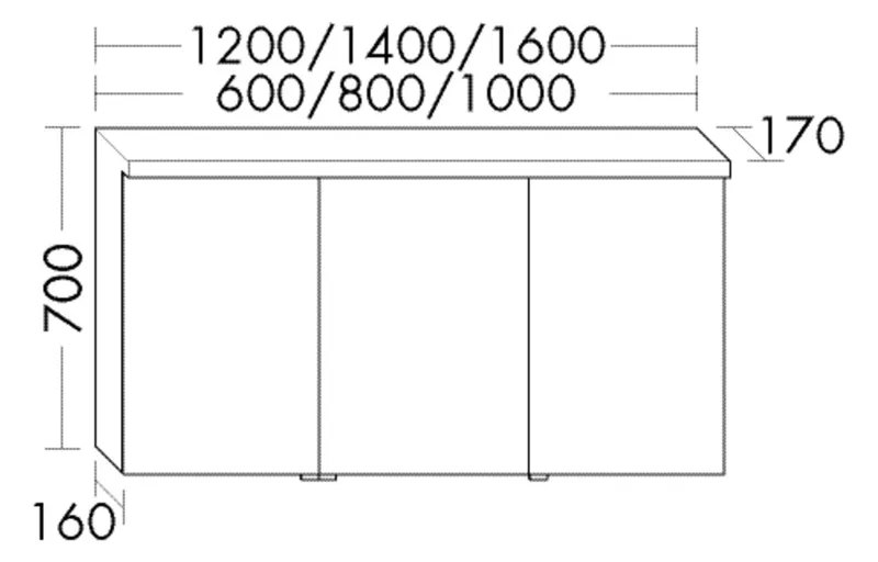 BB Spiegelschrank (SPQK120) Accura, 170x1200x700, PG1