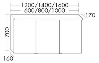 BB Spiegelschrank (SPQK120) Accura, 170x1200x700, PG1