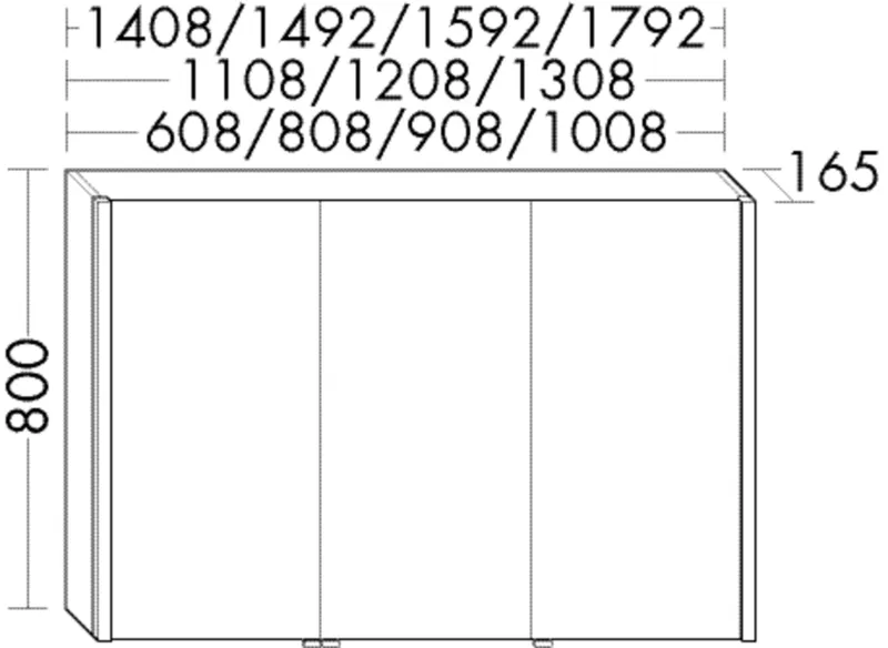 BB Spiegelschrank (SPRP080) Sys30, 165x808x800, PG2