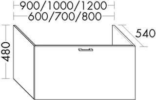 BB Waschb.-Unt.schr. (WTU107A) Sys30, 540x1000x480, PG2