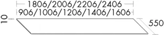 BB Konsolenplatte (WPDF140) Sys30, 550x1406x10, KPF Melamin