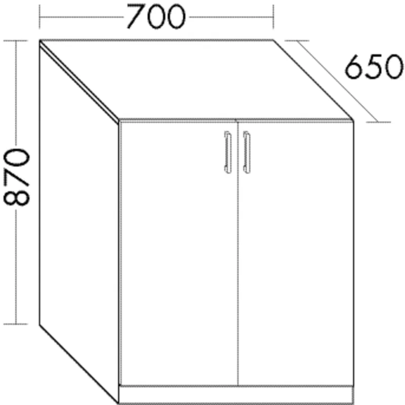 BB WAMA-Schrank (WVNP070) Sys30, 650x700x870, PG1