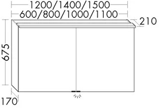 BB Spiegelschrank (SPIZ061) Fiumo, 200x606x670 – Bild 2