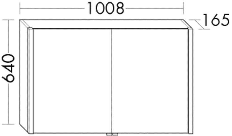BB Spiegelschrank (SPRX100) Sys30, 165x1008x640, PG1