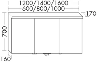 BB Spiegelschrank (SPQL080) Lin20, 170x800x700, PG2