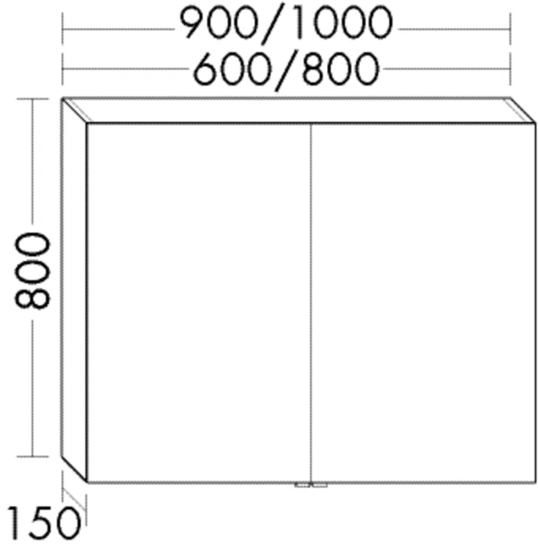 BB Spiegelschrank (SPJF080) Sys30, 160x800x800, PG2