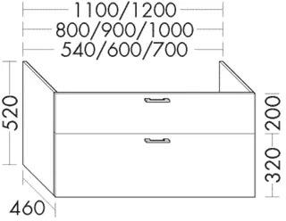 BB Waschtisch-Unterschr. (WSDA060) Sys30, 460x600x520, PG1