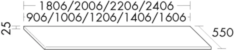 BB Konsolenplatte (WPDG220) Sys30, 550x2206x25, KPF Melamin