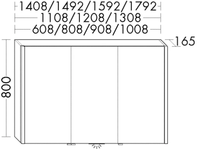 BB Spiegelschrank (SPRQ080) Zubehör, 165x808x800, PG3