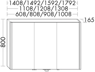 BB Spiegelschrank (SPRQ080) Zubehör, 165x808x800, PG3