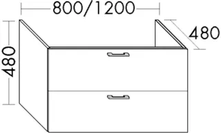 BB Waschtisch-Unterschrank (WUYI080) Sys30, 480x800x480, PG4
