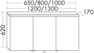 BB Spiegelschrank (SPHN130) Sys30, 170x1300x620, PG2