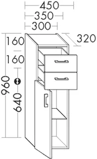 BB Halbh.Schrank (UH 4555) Sys30, 320x450x960, PG2
