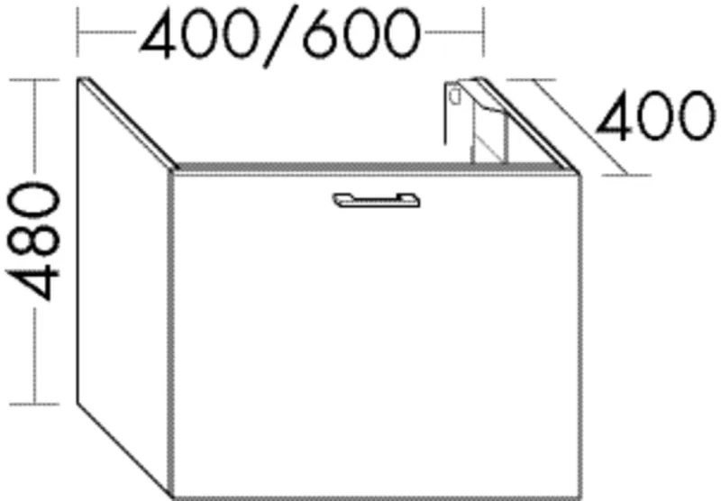BB Waschtisch-Unterschrank (WVIL080) Sys30, 400x800x480, PG1