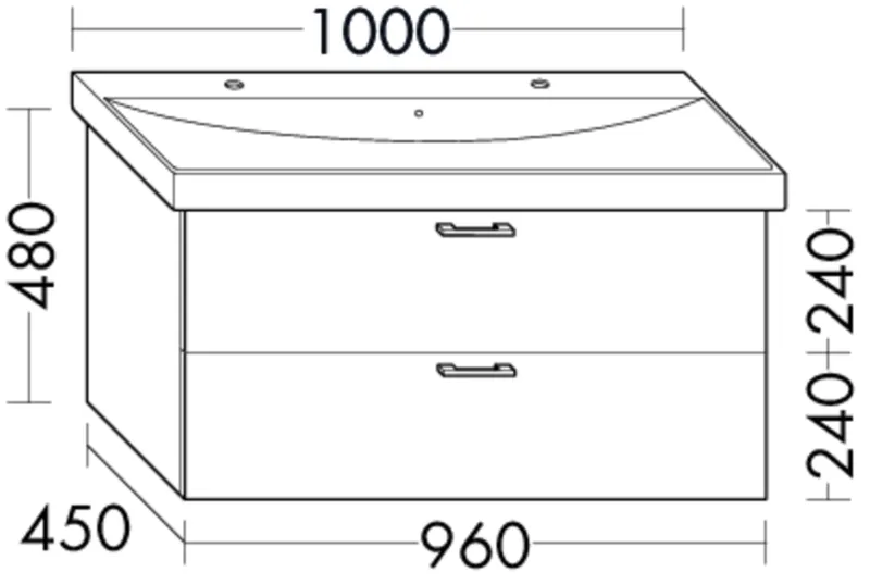BB Waschtisch-Unterschr. (WVPY096) Sys30, 450x960x480, PG3