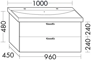 BB Waschtisch-Unterschr. (WVPY096) Sys30, 450x960x480, PG3