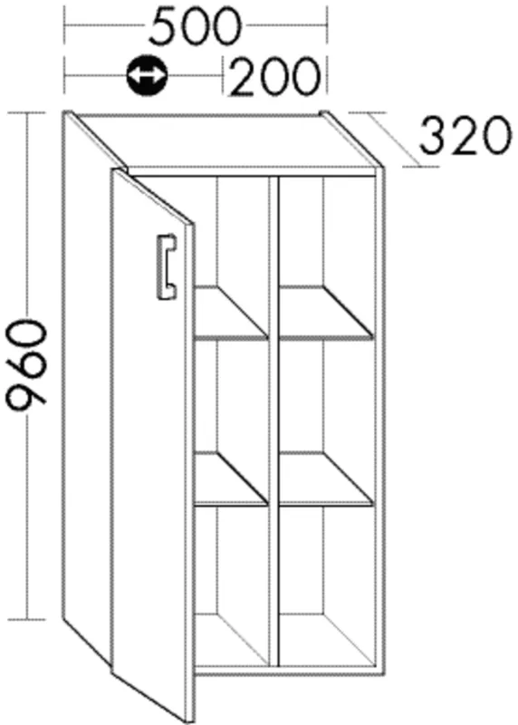 BB Halbh.Schrank (UH 5025) Sys30, 320x500x960, PG3