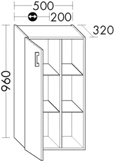 BB Halbh.Schrank (UH 5025) Sys30, 320x500x960, PG2