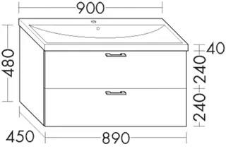BB Waschtisch-Unterschr. (WVAJ089) Sys30, 450x890x480, PG2