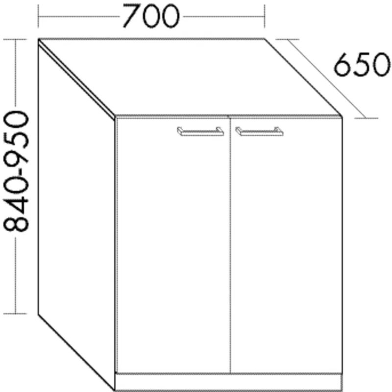 BB WAMA-Schrank (WVJD070) Sys30, 650x700x870, PG1