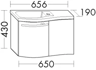 BB MG-Waschtisch+WTU (WTU065E) Sinea1.0, 290x656x430, PG1