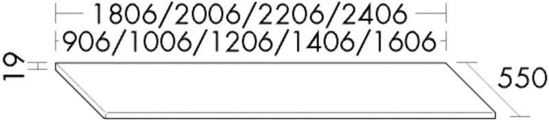 BB Konsolenplatte (WPGG090) Sys30, 550x906x19, KPF Lack Matt