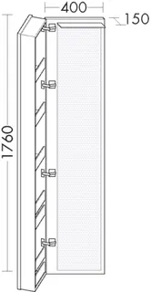 BB Ganzk.Spiegl (SPIJ040) Sys30, 150x400x1760, PG1