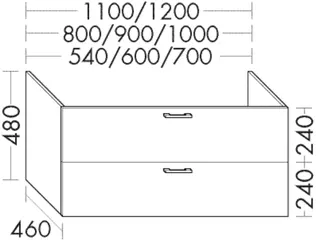 BB Waschtisch-Unterschr. (WSCA060) Sys30, 460x600x480, PG2
