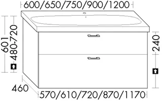BB Waschtischunterschrank (WYJP072) Sys30, 460x720x601, PG1