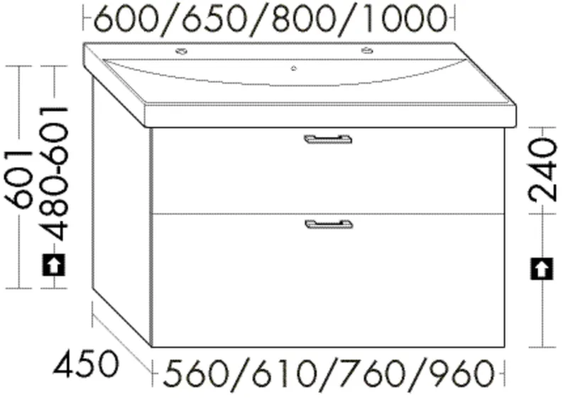BB Waschtisch-Unterschr. (WYLA076) Sys30, 450x760x601, PG2