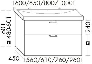 BB Waschtisch-Unterschr. (WYLA076) Sys30, 450x760x601, PG2