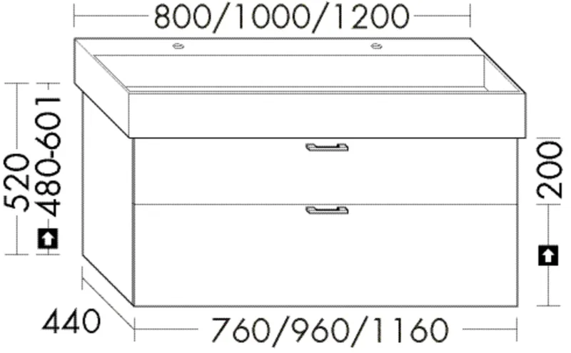 BB Waschtisch-Unterschr. (WYLD096) Sys30, 440x960x520, PG2