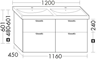 BB Waschtisch-Unterschr. (WYLB116) Sys30, 450x1160x601, PG2