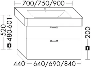 BB Waschtisch-Unterschr. (WYKA064) Sys30, 440x640x520, PG1